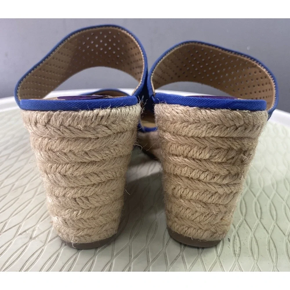FRANCO SARTO Womens Wedges‎ Heeled Sandals Espadrille Dress Shoes Blue Sz.8.5